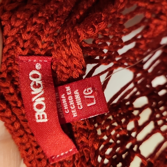 NWT BONGO Red Open Knit Cardigan Sz L - Picture 5 of 5
